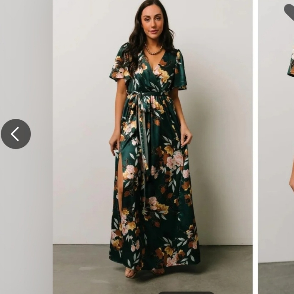 Baltic Born Green Floral Maxi Dress